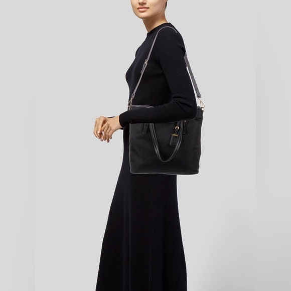 Prada Vitello Daino-Trimmed Tessuto Tote - Picture 2 of 16